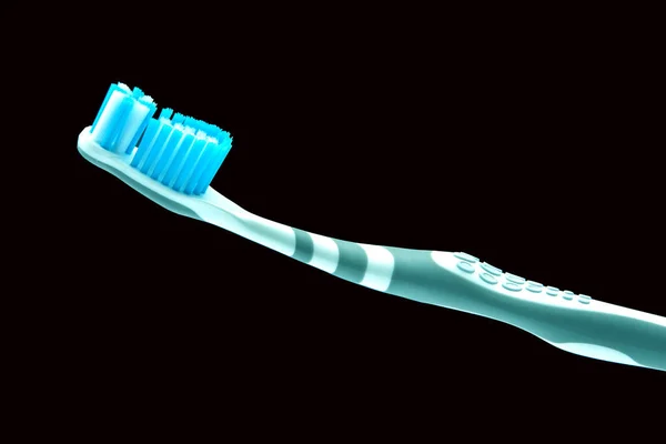 Spazzolino Denti Pulizia Dei Denti Sfondo Scuro Articoli Sanitari — Foto Stock