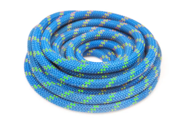 Durable Colored Rope Climbing Equipment White Background Knot Braided Cable — Zdjęcie stockowe