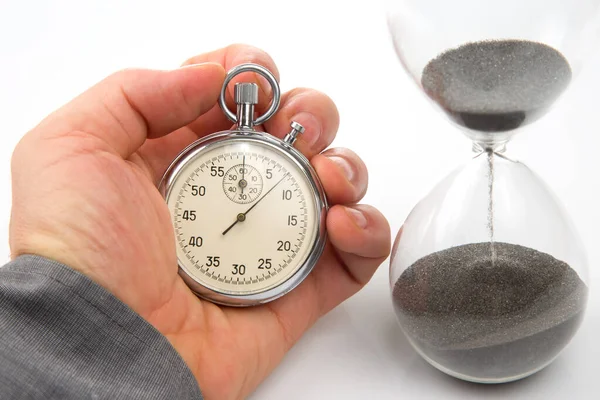 Mechanical Stopwatch Hourglass Hand Time Part Precision Measuring Speed Interval —  Fotos de Stock