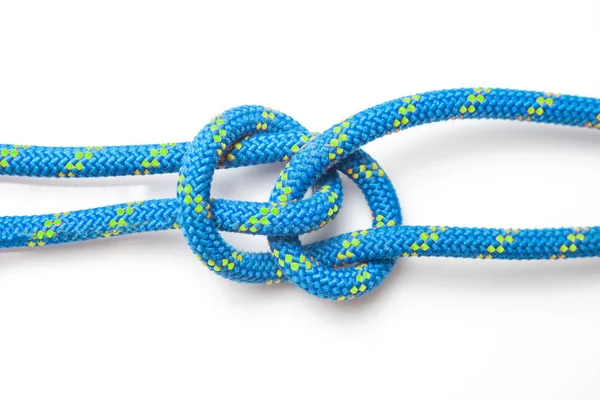 Durable Colored Rope Climbing Equipment White Background Knot Braided Cable — 图库照片
