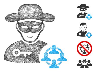 Ağ Sosyal Hacker Vektör Ağı