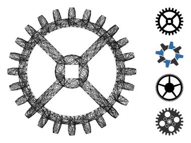 Yumurtadan çıkan Saat Dişli Tekerlek Vektör Ağı