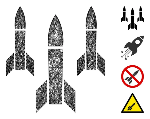 Векторная сетка ракет — стоковый вектор