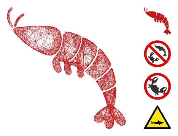 Rede de camarão Vector Mesh — Vetor de Stock