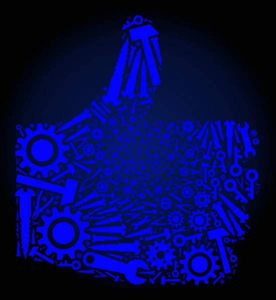蓝色工业工具的拼装抛锚 — 图库矢量图片