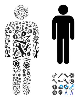 Mozaik Adam Endüstriyel Araçlar Kullanıcısı