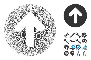 Mozaik Endüstriyel Aletlerin Yuvarlak Oku