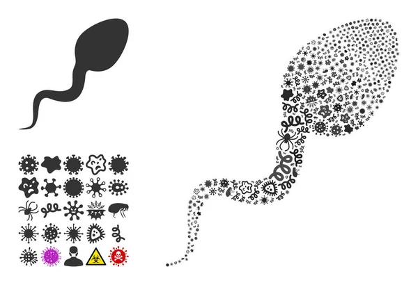Сперматозонная икона инфекционных патогенов — стоковый вектор
