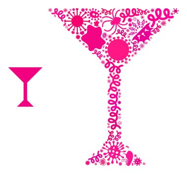 Mozaik Martini Bulaşıcı Virüslerin Cam Simgesi