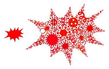 Kompozisyon Boom Bang Enfeksiyon Mikropları Simgesi