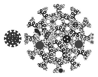 Grip Hastalıklarının Kolaj Virüsü Simgesi