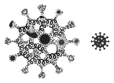 Bulaşıcı Patojenlerin Kolaj Virüsü Hücre Simgesi