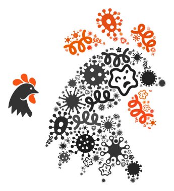 Mozaik Horoz Grip Virüslerinin Simgesi