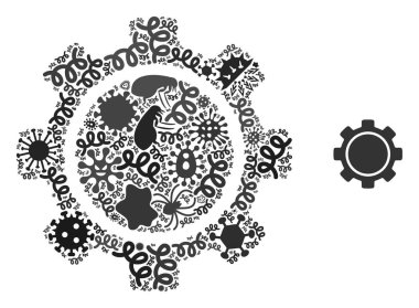 Bulaşıcı Virüslerin Bileşik Gear Simgesi