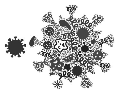 Mozaik MERS Bulaşıcı Mikropların Virüs Simgesi