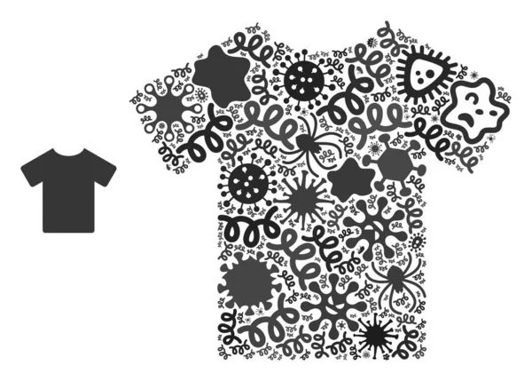 Mosaico T-Shirt Ícone de vírus da gripe — Vetor de Stock