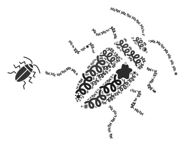 Mosaïque Concombre Icône de microbes infectieux — Image vectorielle