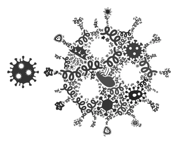Icono del virus de la composición de patógenos infecciosos — Vector de stock