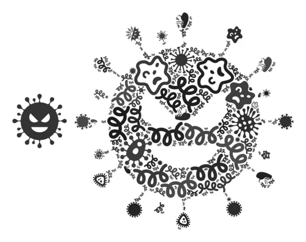 Kötülük Virüsü Virüsü Simgesi Kompozisyonu — Stok Vektör