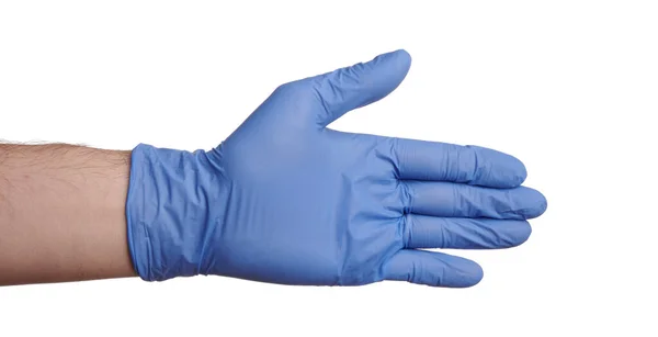 Nitrile Gloved Hand Shows to Right Direction - Isolated Photo on a white background. — Zdjęcie stockowe