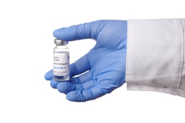 Doktor El Rus Sputnik V Covid Aşısını sunar.