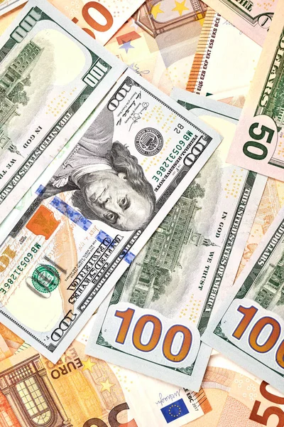 Düz Arkaplan Olarak Euro ve Dolar Banknotları