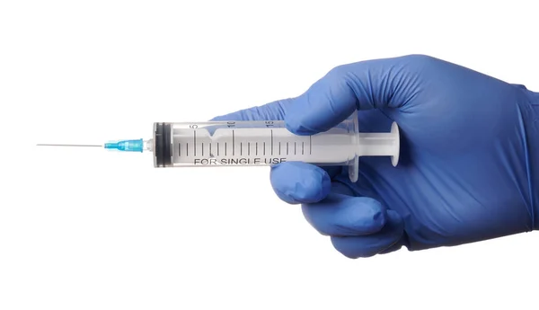 Une main médicale prépare une seringue pour le vaccin - Photo isolée — Photo