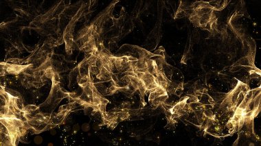 Altın parıldayan parçacıklar dinamik akış lüks yeni yıl ve noel tatili soyut arka plan.