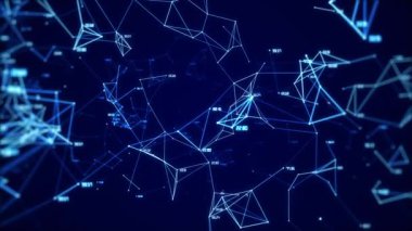 Sayılar soyut arkaplan döngüsü ile küresel dijital ağın canlandırması.