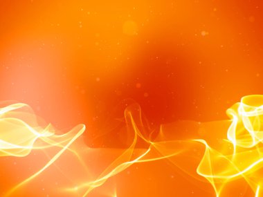 Orange wavy lights elegant abstract background and copyspace.