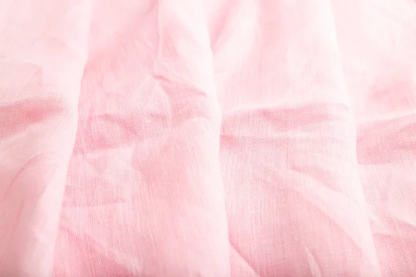 Fragment Pink Linen Tissue Side View Natural Textile Background Texture — Stock Photo, Image