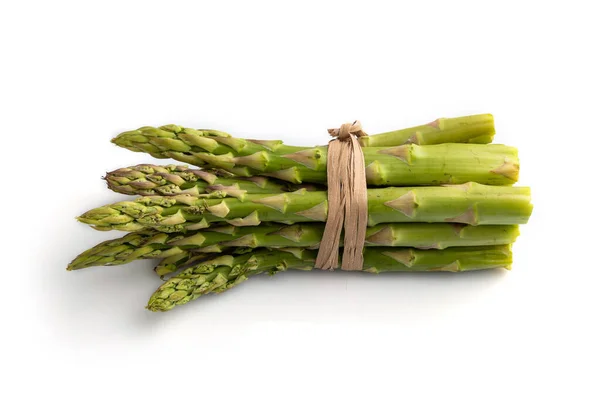 Bunch Fresh Green Asparagus Isolated White Background Side View Close Royalty Free Stock Images