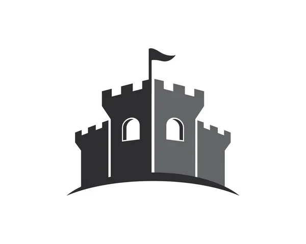 Castle Logo Template Icon Symbol — Stock Vector