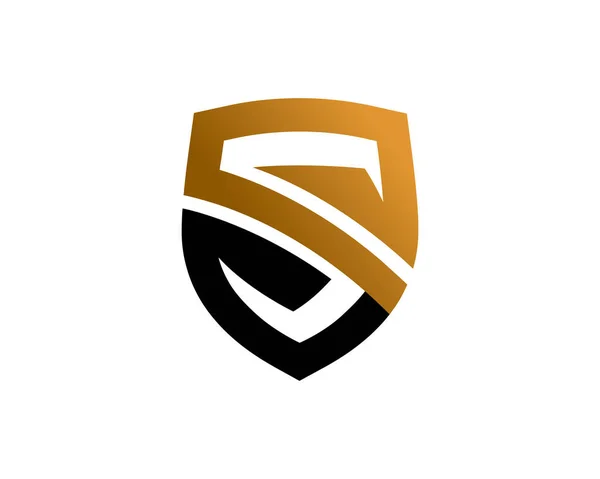 Lettre Abrégée Modèle Logo Protection Bouclier Icône Symbole — Image vectorielle