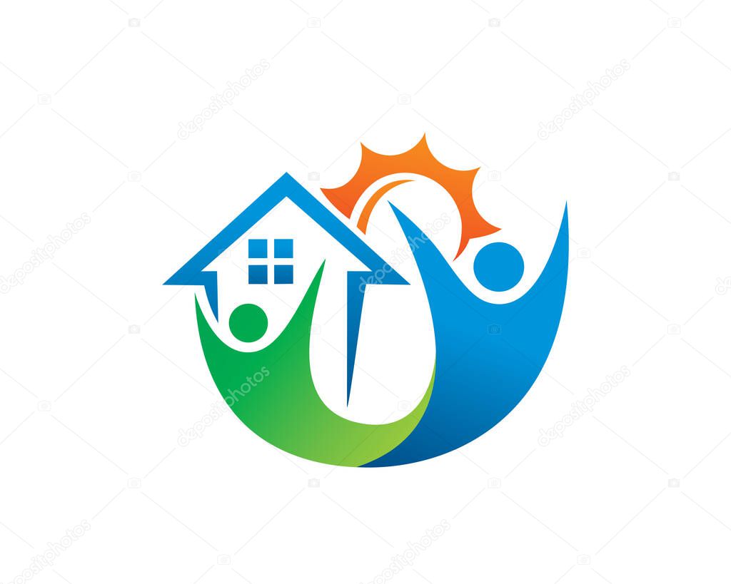 Family and House Logo Template, Icon, Symbol