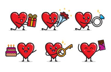 Romantik aşk karakteri tasarımı çizimi