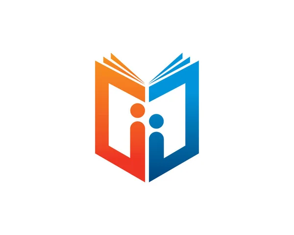Szablon Logo Książki Ludzi Ikona Symbol — Wektor stockowy