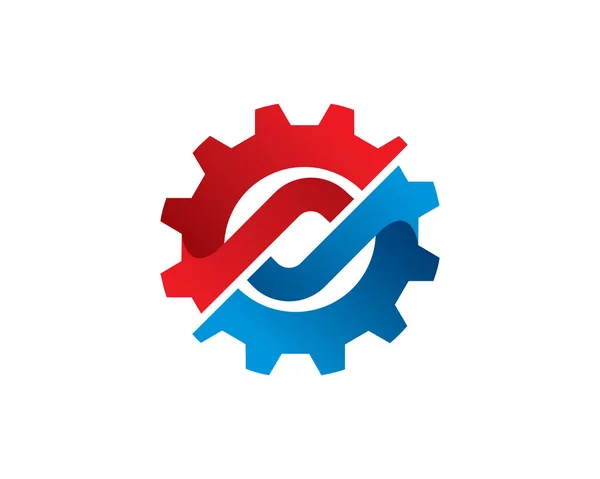 Modelo Logotipo Tecnologia Engrenagem Ícone Símbolo — Vetor de Stock