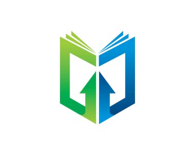 Kitap ve Ok Logo Şablonu, Simge, Simge