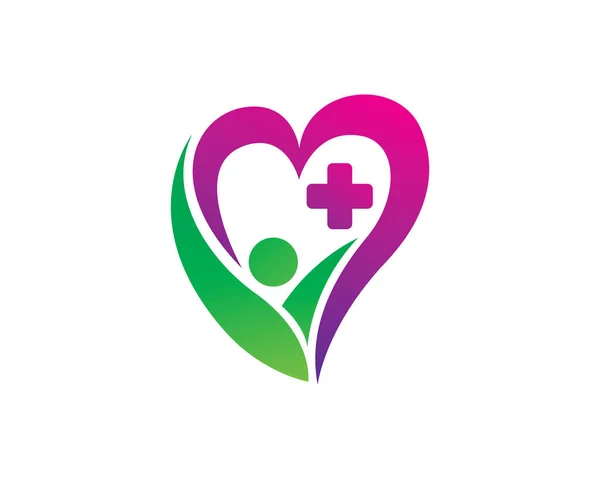 Pessoas Saudáveis Amor Logotipo Modelo Ícone Símbolo — Vetor de Stock