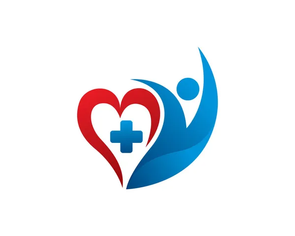 Healthy People Love Logo Template Icon Symbol — Stock Vector