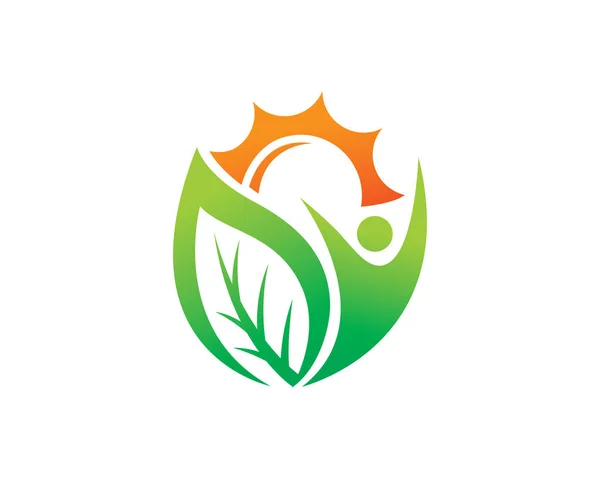 Plantilla Logotipo Eco People Icono Símbolo — Vector de stock