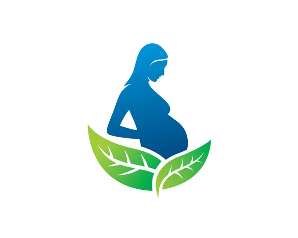 Eco Pregnancy Logo Template Icon Symbol — Stock Vector