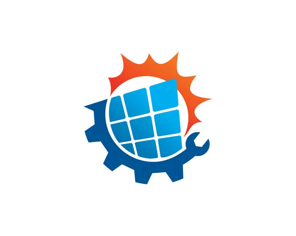 Modelo Logotipo Energia Solar Ícone Símbolo — Vetor de Stock
