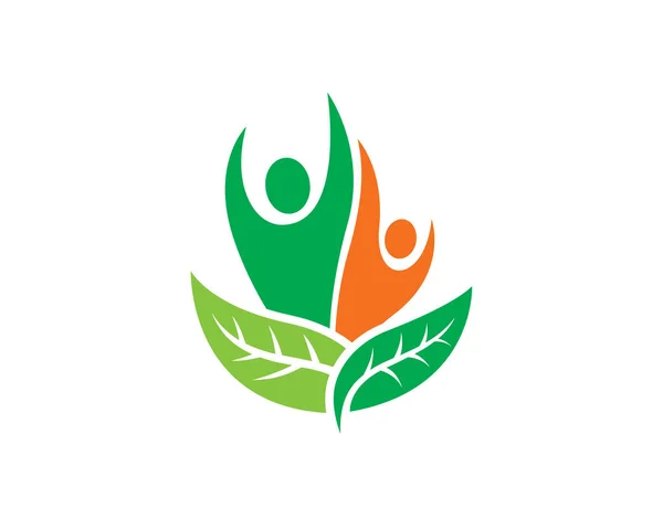 Eco People Logo Template Pictogram Symbool — Stockvector