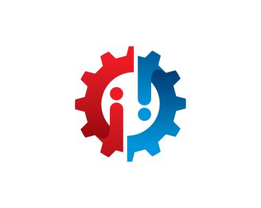 insanlar ve vites logosu şablon simgesi