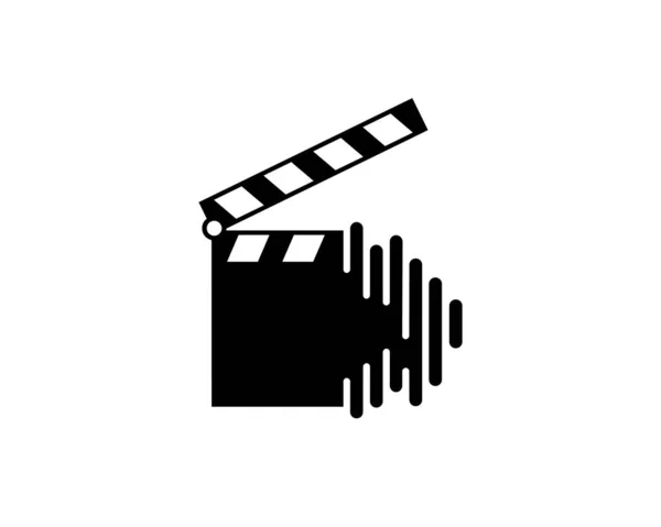 Plantilla Logotipo Película Audio Icono Símbolo — Vector de stock
