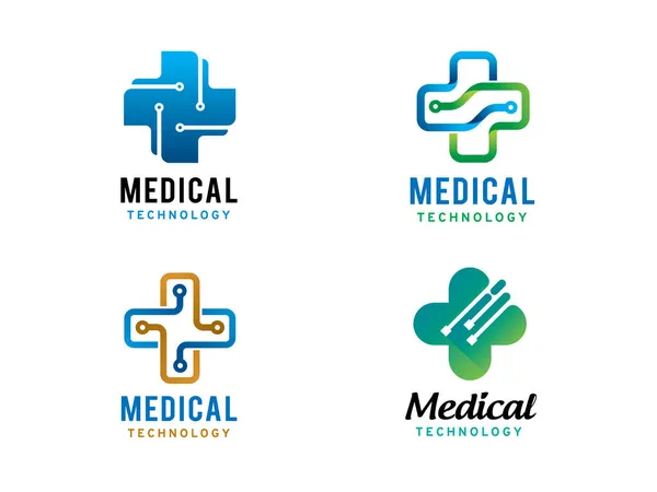 Templat Logo Teknologi Medis Atau Ikon - Stok Vektor