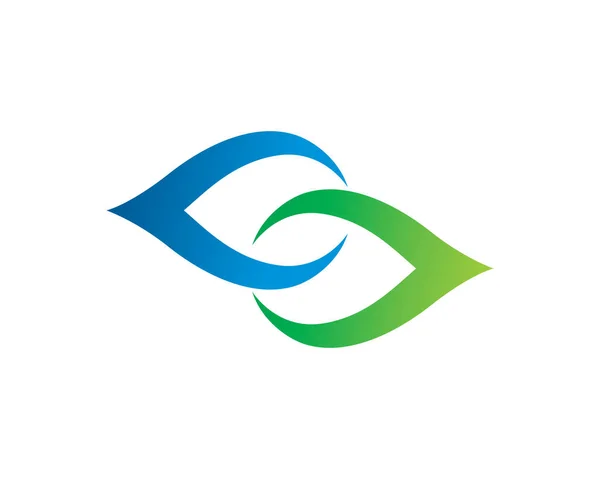 Simbol Ikon Templat Logo Daun Abstrak - Stok Vektor
