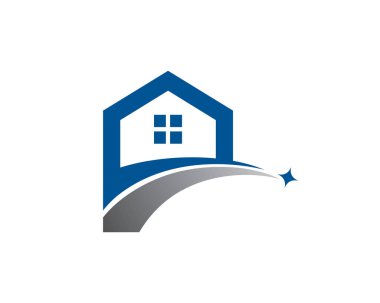 Yol ve ev logosu şablon tasarımı